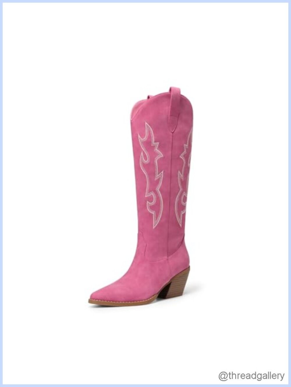 Women's Knee High Western Cowgirl Boots Faux Leather Zip
